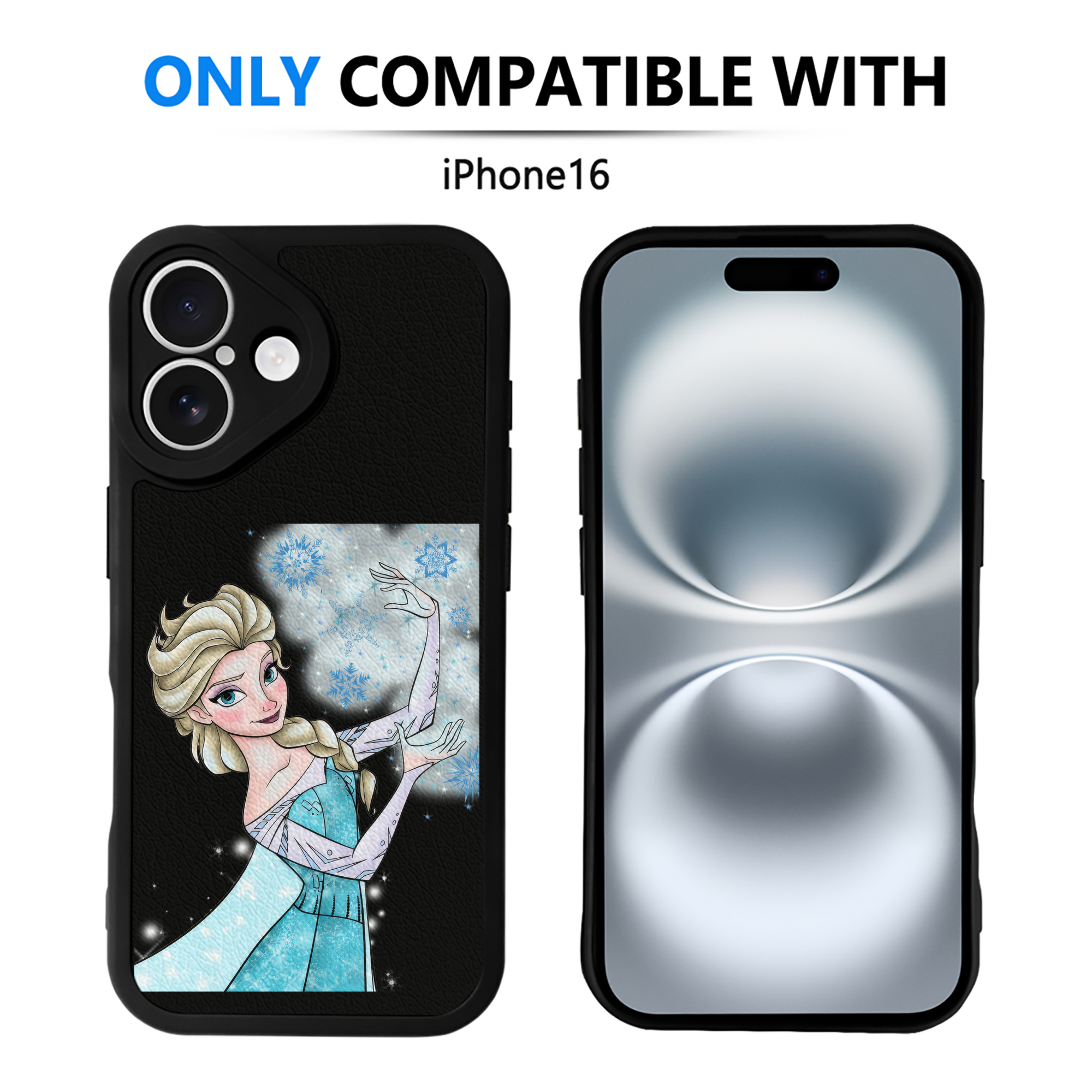 （画像用） アナと雪の女王 アンナ エルサ Frozen Anna Elsa 【iPhone 16シリーズ対応】シリコンスマホケース（レザー調） 材質：シリコン